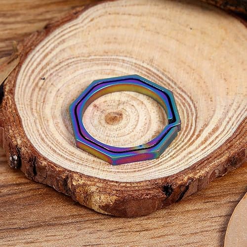 Miniatura 4 de VGEBY 1 llavero colgante, llavero octogonal de aleación para herramienta de clip de bolsillo, Negro -, Grande