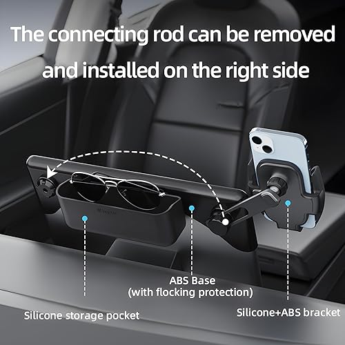Miniatura 9 de Compatible con Tesla Model 3 Model Y Soporte de teléfono Soporte de pantalla de silicona sin ruido Tesla Modelo 3 Modelo Y Accesorios con