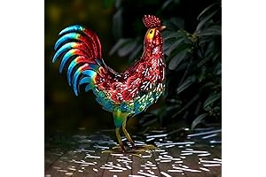 Kircust Solar Metal Rooster Animal Lights