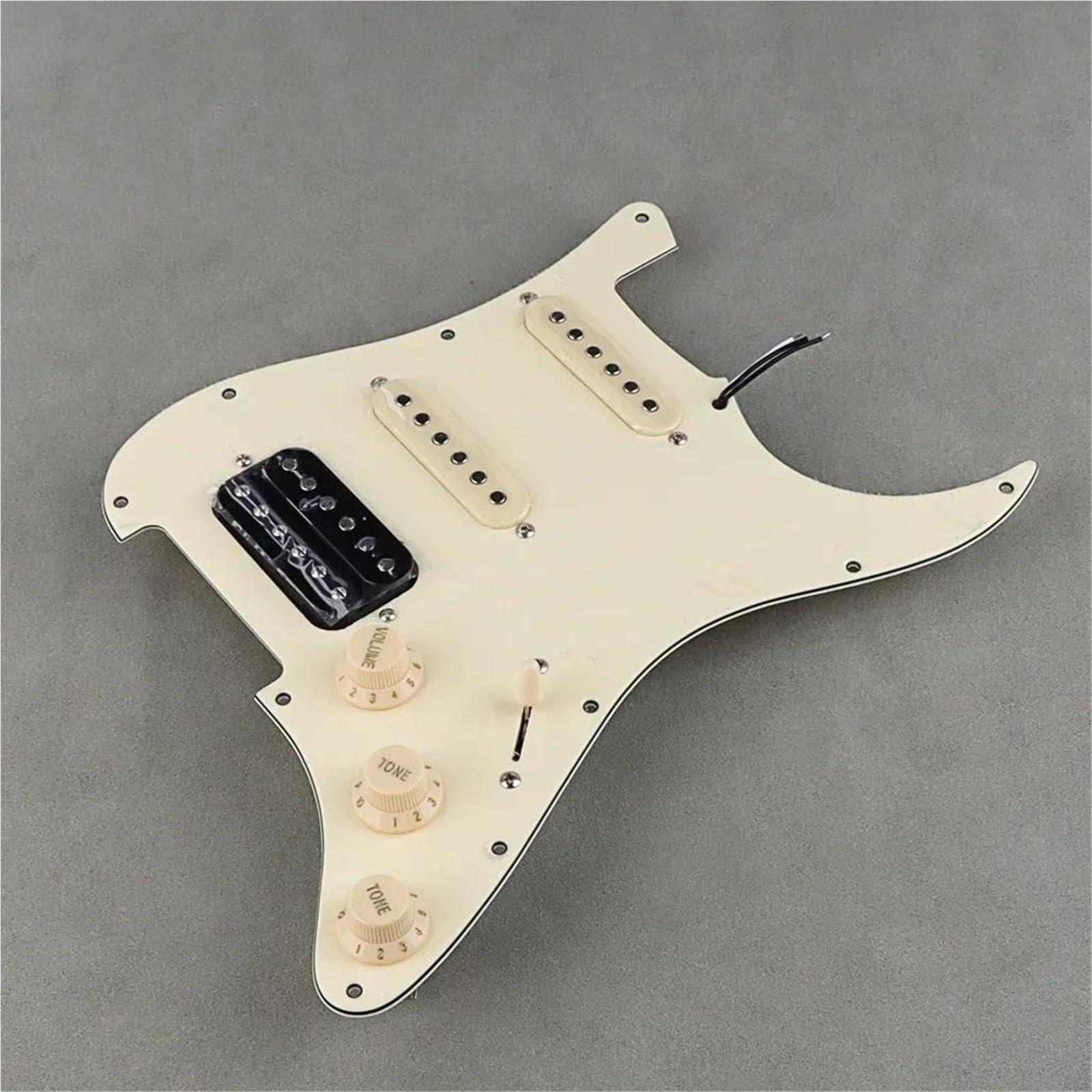Pastilla Golpeador Juego de pastillas humbucker de 3 capas golpeador de guitarra eléctrica precableado SSH amarillo claro