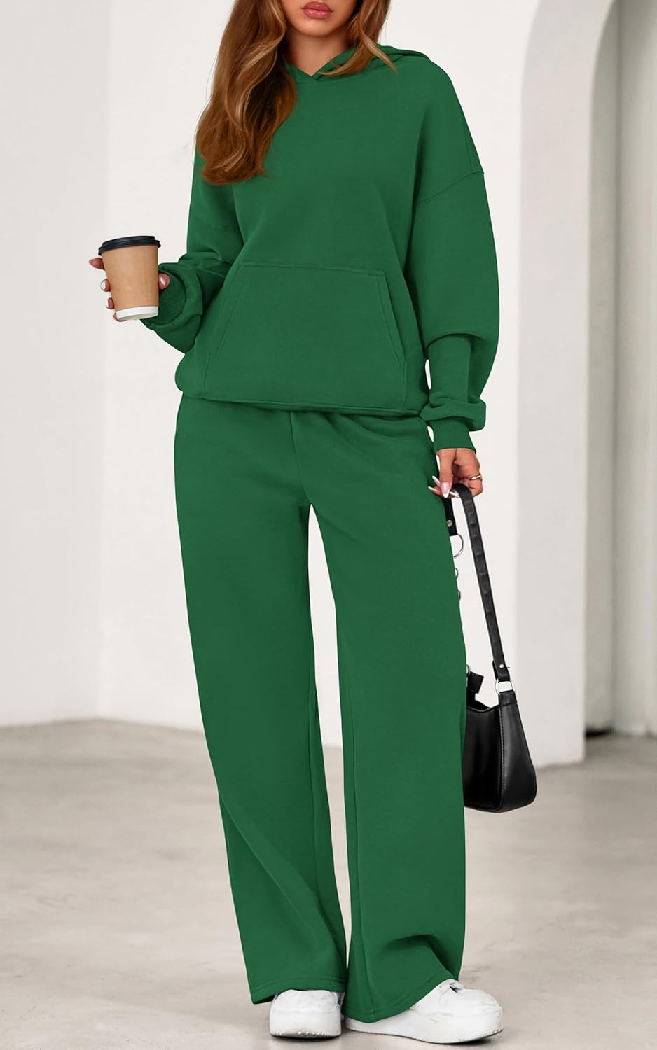 PRETTYGARDEN Women's 2 Piece Outfits Spring Sweatsuits Oversized Hoodies Wide Leg Sweatpants Tracksuits Lounge Matching Sets - Image 3