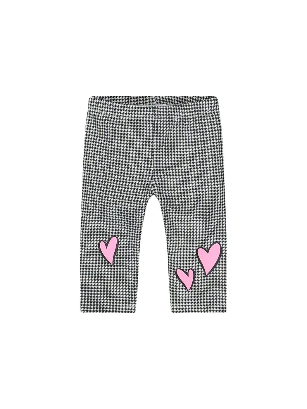 Melby, Zweifarbige Leggings mit rosa Herzen am Beinende, mehrfarbig