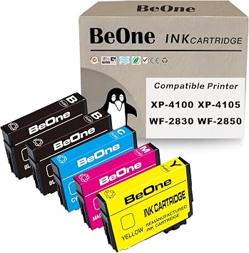 BeOne Remanufactured Ink Cartridges Compatible for 212XL 212 XL T212XL for Expression Home XP-4100 XP-4105 Workforce WF-2830 WF-2850 5-Pack; 2Black, 1Cyan, 1Magenta, 1Yellow