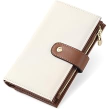 GAEKEAO Wallet Women RFID Blocking Vegan Leather Trifold Card Holder Ladies Large Capacity Clutch Wallets with Pen Holder