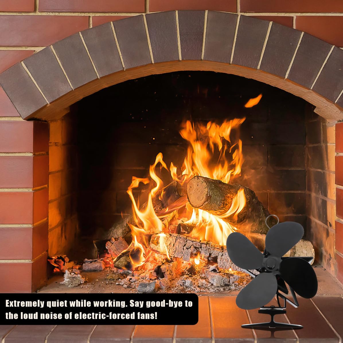 Ventilador de Chimenea de Aluminio Negro, bajo Consumo y Protección