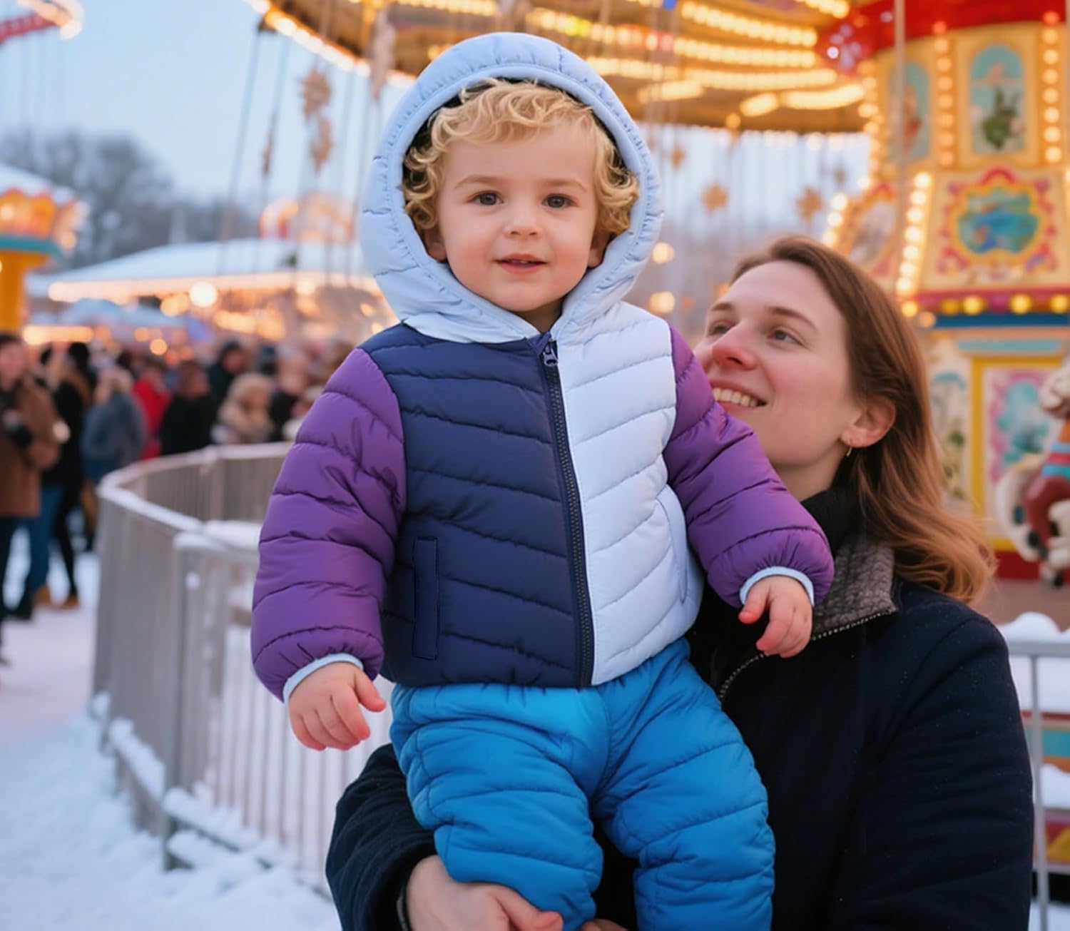 UNICOMIDEA Baby Boys' Color-Block Coat Lightweight Puffer Toddler Girl Jacket for 9-24 Months - Image 2