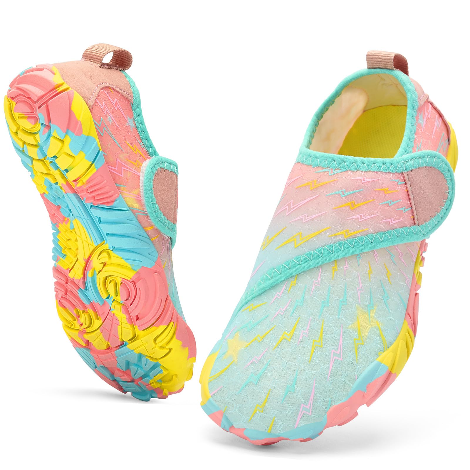Kids Water Shoes Boys Girls - Wide Toe Box Quick Dry Barefoot Shoes Breathable Non Slip Aqua Athletic Sneakers for Swim Beach Pool Kayak Hiking Sand Walking Travel Essentials (Little Kid/Big Kid)