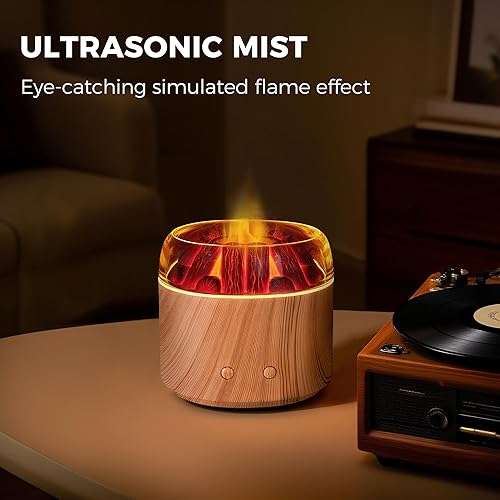 Miniatura 2 de Mini difusor de aire de hoguera, difusor ultrasónico de aroma de niebla fría para aceites esenciales, humidificador de niebla de fuego con brillo