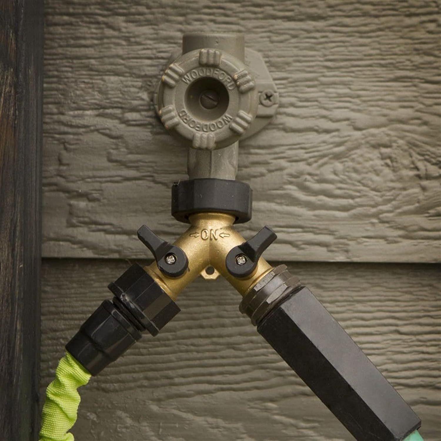 Hose Fittings Brass 2-Way Faucet Splitter Connector Faucet Water-tap Dual Shut-off Valve Controls Replacement