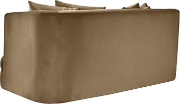 Meridian Furniture 699Beige-L Alder Collection Modern | Contemporary Loveseat with Ultra Luxe Beige 460 GSM Velvet, Solid Wood Frame, 66 W x 36 D x 30 H, Beige