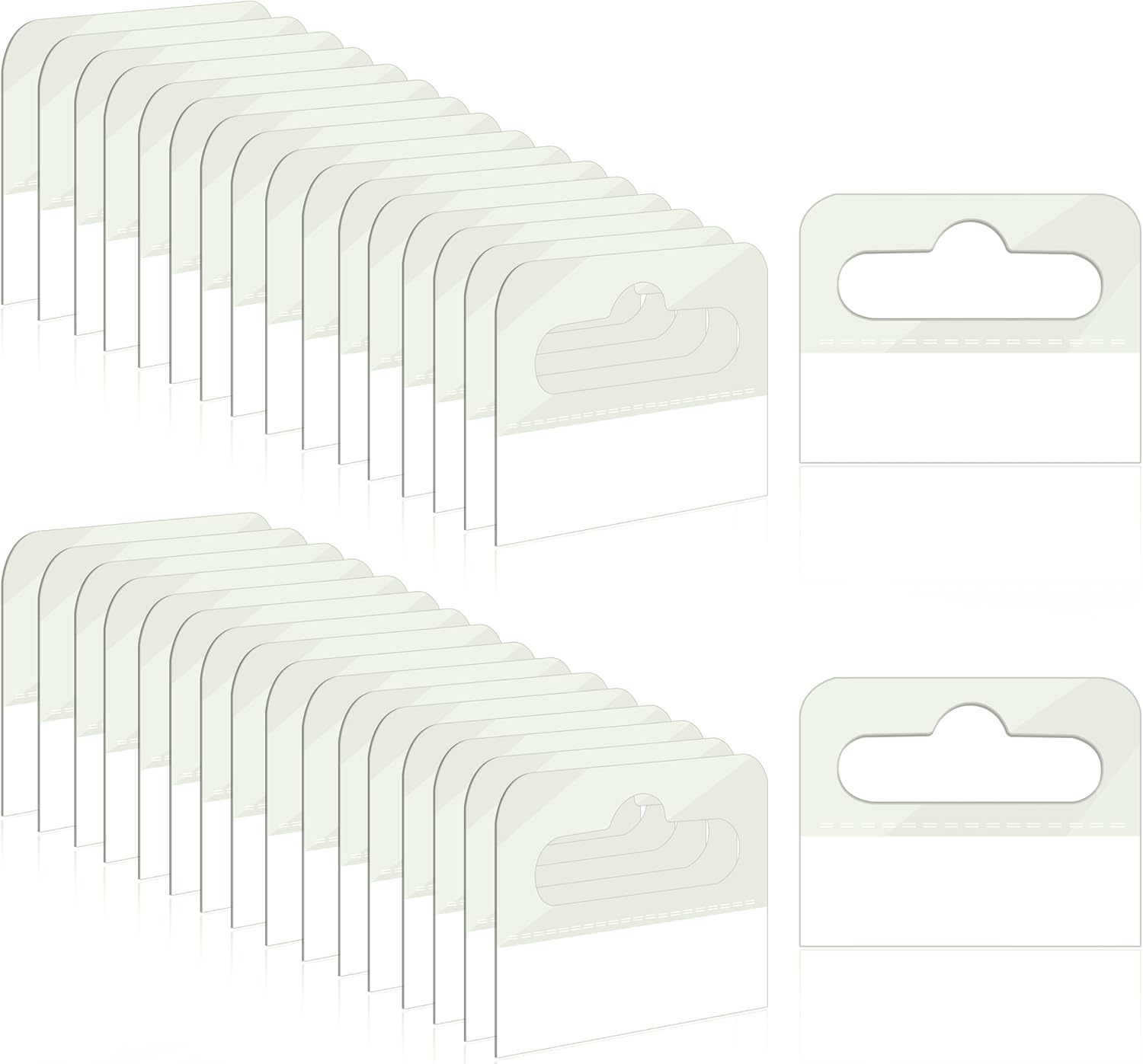 200 Pcs Clear Plastic Hang Tabs, 1.77x1.37 Inches