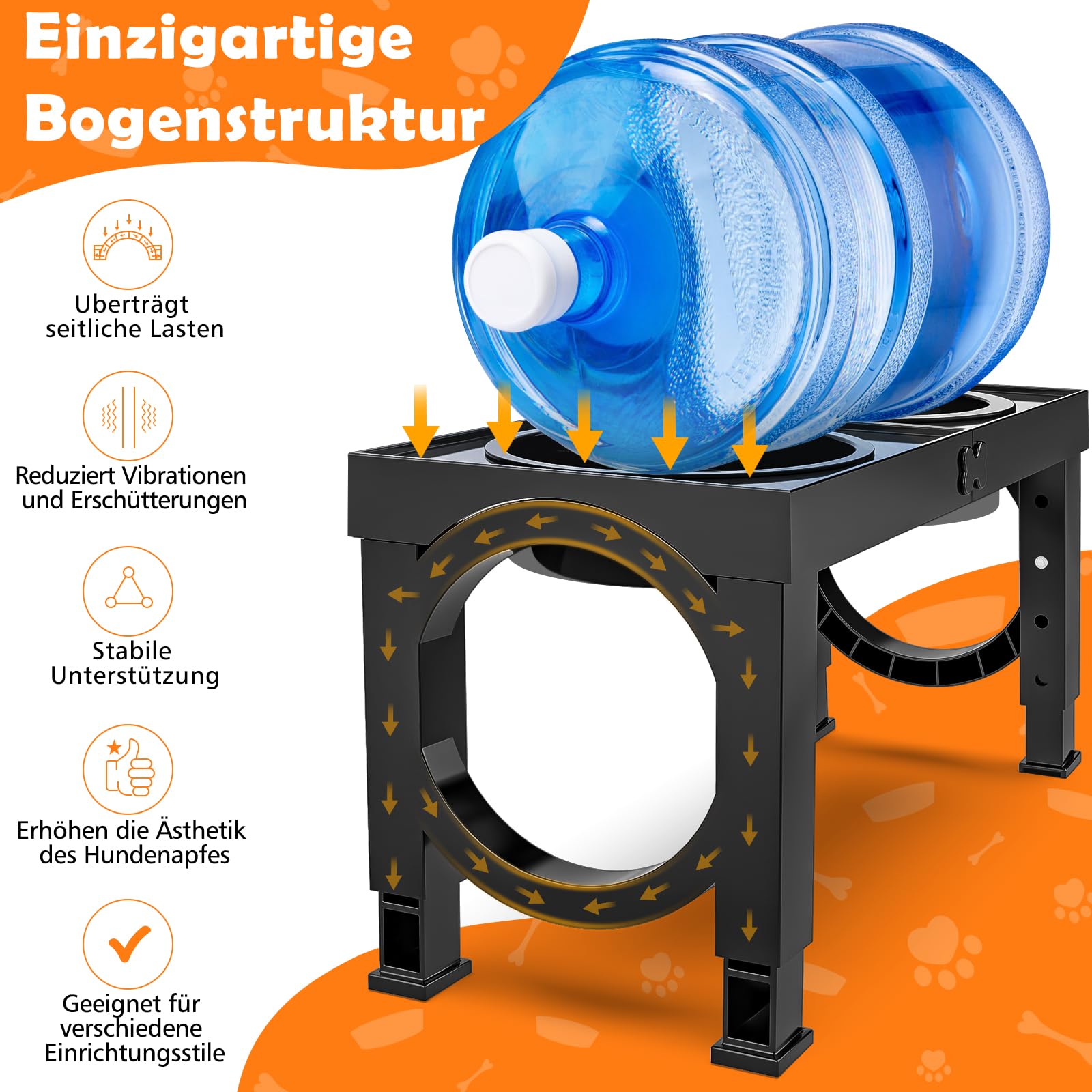 X XBEN 3-in-1 Comedero Perro Elevado de 5 Alturas Ajustables, 1,4L Bebedero Perro Antigoteo, 1L Comedero Antivoracidad,Comederos Elevados para Medianos y Grandes,Plegable y Antideslizante