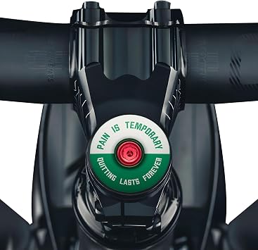 DISPATCH Pain is Temporary, Quitting Lasts Forever Bicycle Headset Cap - Customize Your Bolt - 6061 Aluminum Designed for 1 1/8" Steerer Tubes - Easy Installation & Durable Engraving or UV Printing