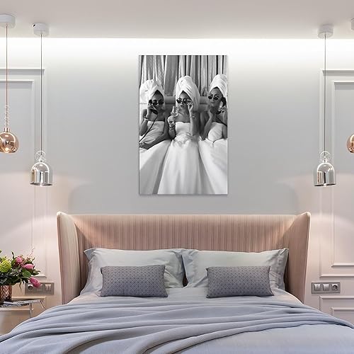 Miniatura 8 de Póster feminista de mujeres bebiendo vino en la cama, póster de arte de pared en blanco y negro para decoración de pared, decoración de habitación,