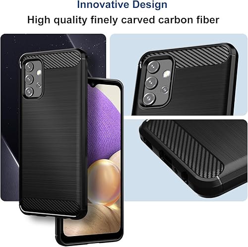 Miniatura 3 de Funda compatible con Samsung Galaxy A32 5GM32 5G, funda de teléfono delgada con absorción de golpes, funda protectora de goma TPU de fibra de