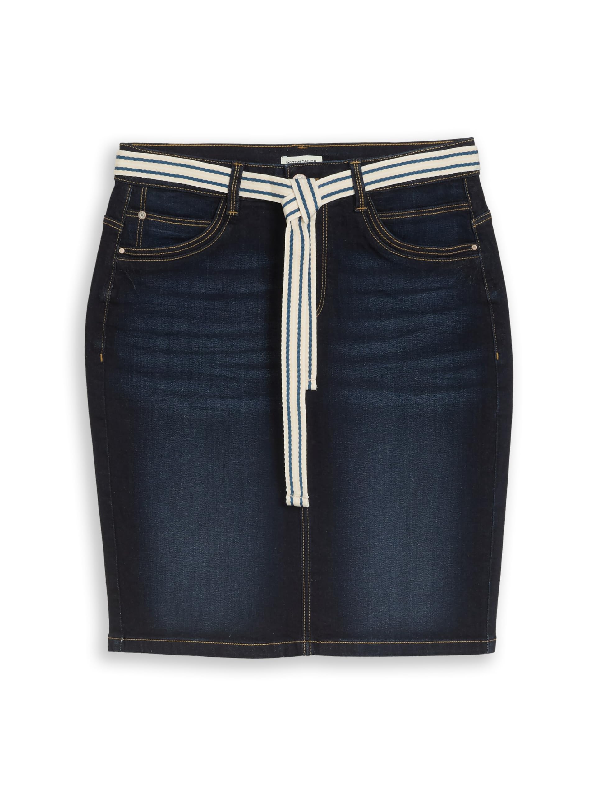 Tom Tailor Damen 1053258 Jeansrock mit Stretch und Gürtel