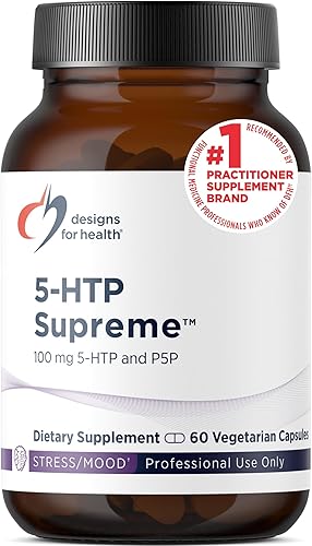 Designs for Health 5-HTP 100 mg con vitamina B6 (P-5-P) – Suplemento 5-HTP Supreme 100 mg – Precursores de serotonina para ayudar a apoyar el estado