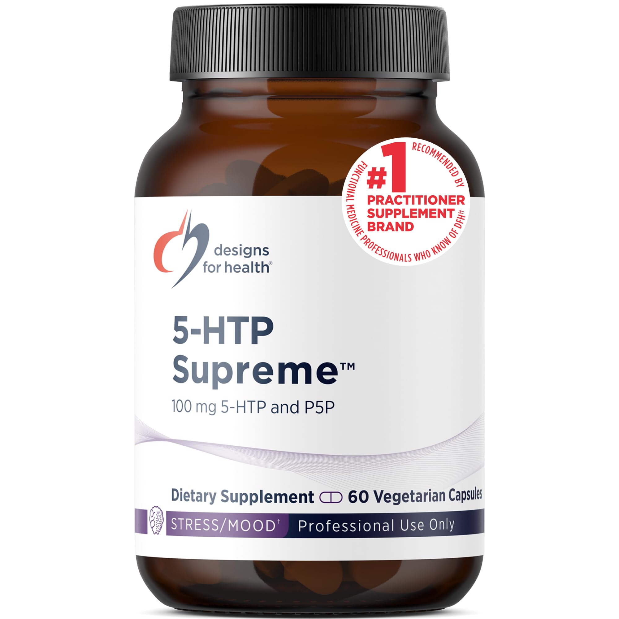 Designs for Health 5-HTP 100mg with Vitamin B6 (P-5-P) - 5-HTP Supreme 100 mg Supplement - Serotonin Precursors to Help Support Healthy Mood + Appetite (60 Capsules)