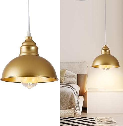 Miniatura 10 de Lámpara colgante enchufable, luces colgantes de 15 pies con cable de enchufe, interruptor de encendido/apagado, lámpara colgante industrial con