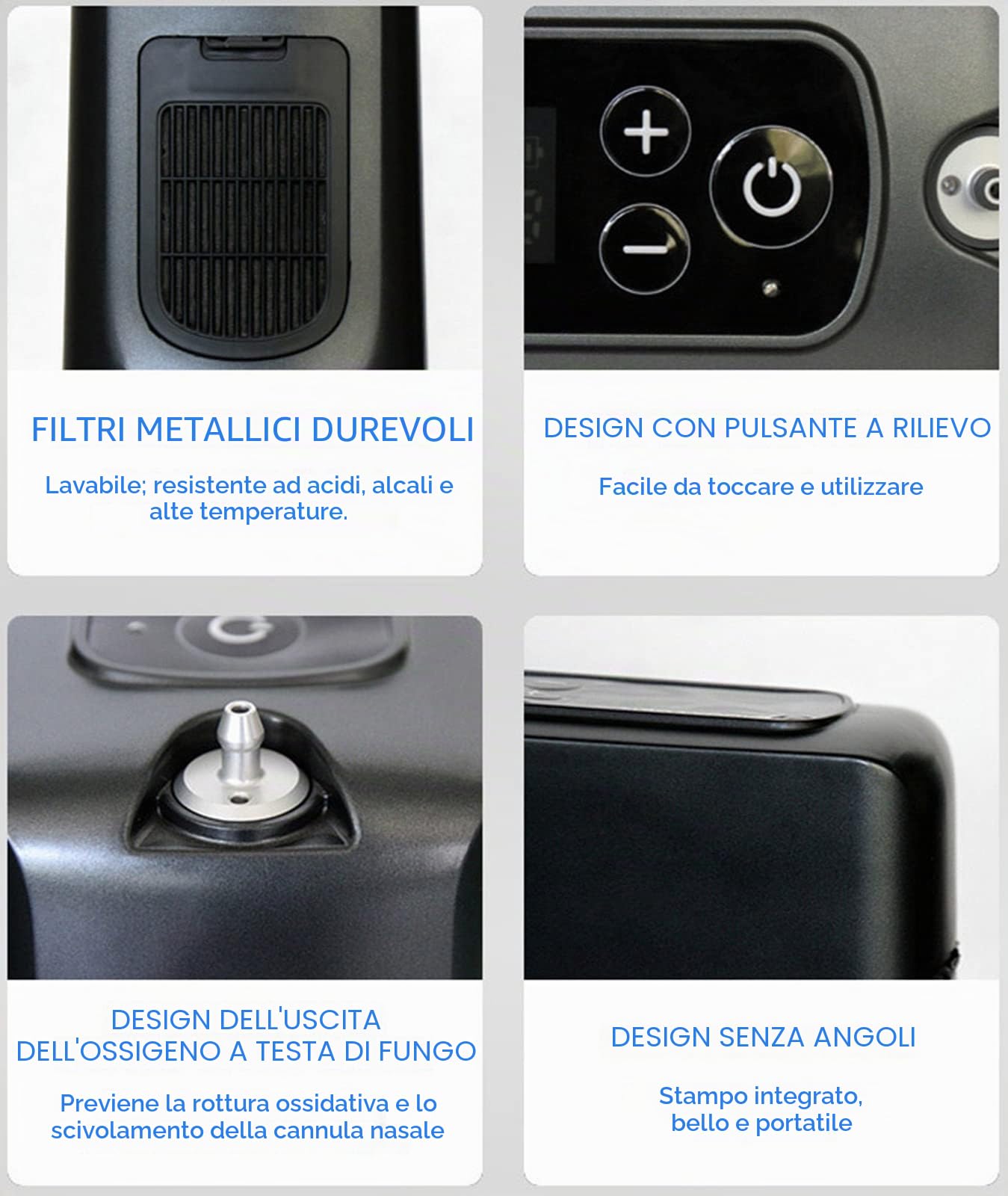 Generatore di Concentratore di Ossigeno Portatile, Ossigeno a Impulsi e Frequenza Costante, Inalatore di Ossigeno ad Alta Purezza al 96%, 1-7 L/min, Aree Ad Alta Quota Superiori a 6500m.,MOG6L