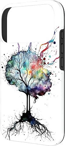 Vista 80 de iPhone 13 Pro Max Watercolor Brain Art, funda de neuronas