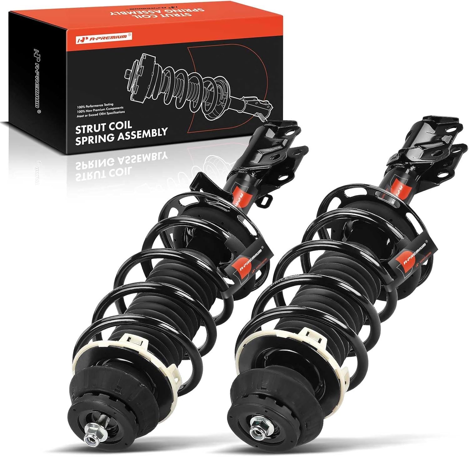 A-Premium Front Pair (2) Complete Strut and Coil Spring Assembly Compatible with Honda Fit 2007 2008, Driver and Passenger Side