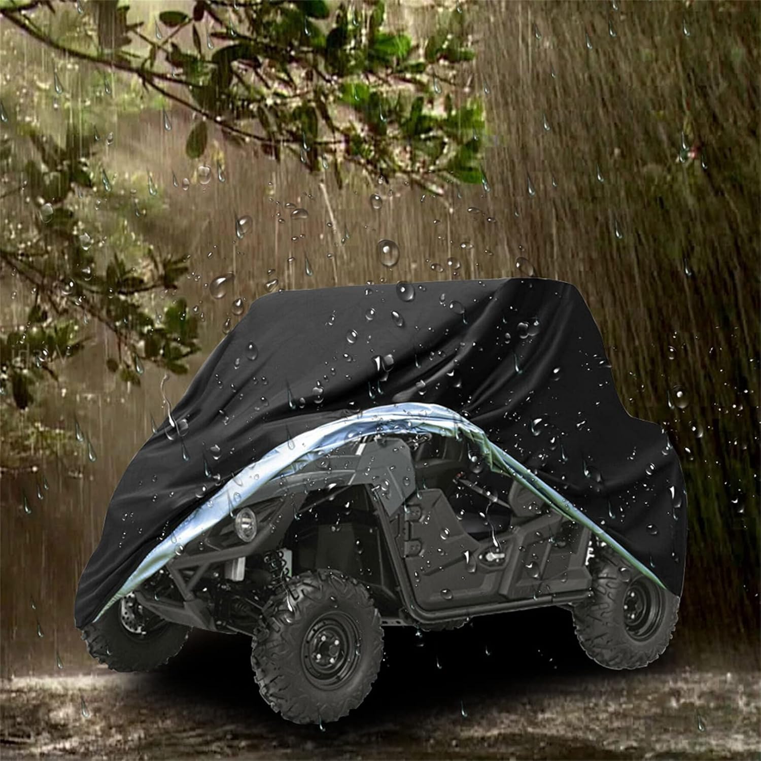 All Weather Heavy Duty 2 Seater UTV Side by Side Cover Black Replacement for RZR 500 570 800 900