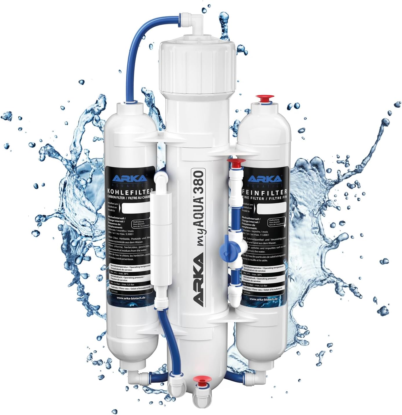 ARKA myAQUA 380 Umkehrosmoseanlage Aquarium 380 Komplettset – Entfernt 99 % Schadstoffe, Salze & Bakterien – Wasserfilter & Enthärtungssystem – für Haushalt & Aquarium ARKA myAQUA 380 Umkehrosmoseanlage Aquarium 380 Komplettset – Entfernt 99 % Schadstoffe, Salze & Bakterien – Wasserfilter & Enthärtungssystem – für Haushalt & Aquarium