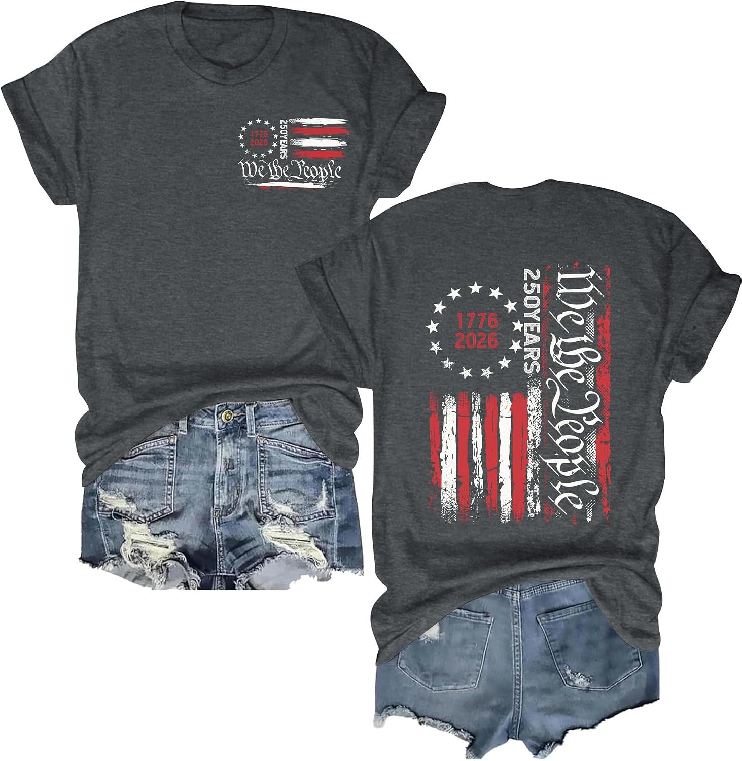4th of July Shirt Women 250 Years American Anniversary Shirt American Flag Stars Fireworks Graphic Tee Tops
