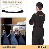 Vista 4 de DEDU Perchas de traje para hombres, paquete de 10 perchas para suéteres, sin protuberancia, antideslizantes, ancho de 17.7 pulgadas, perchas