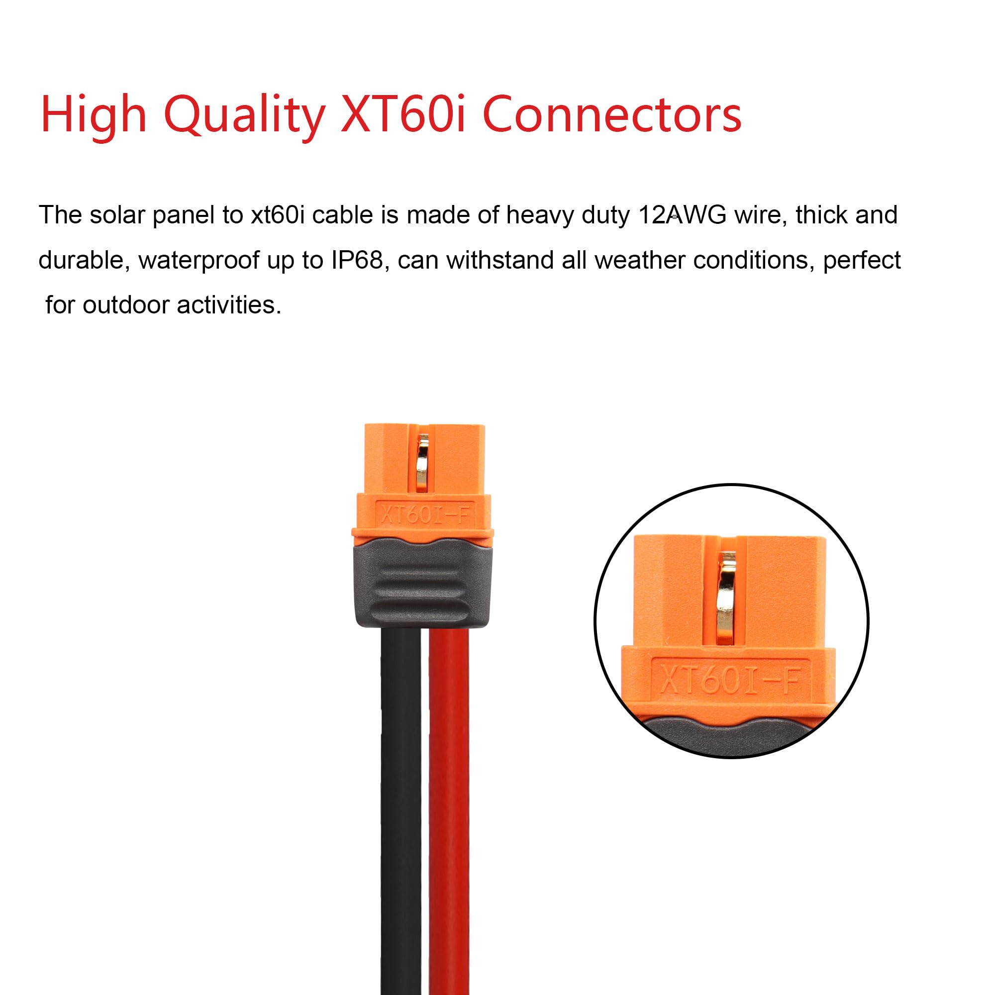 CERRXIAN Connecteur de panneau solaire 5 m 12 AWG vers câble d'alimentation femelle XT60i pour panneau solaire, centrale électrique portable RV, centrale électrique portable, batterie Lipo (16FT/5M)