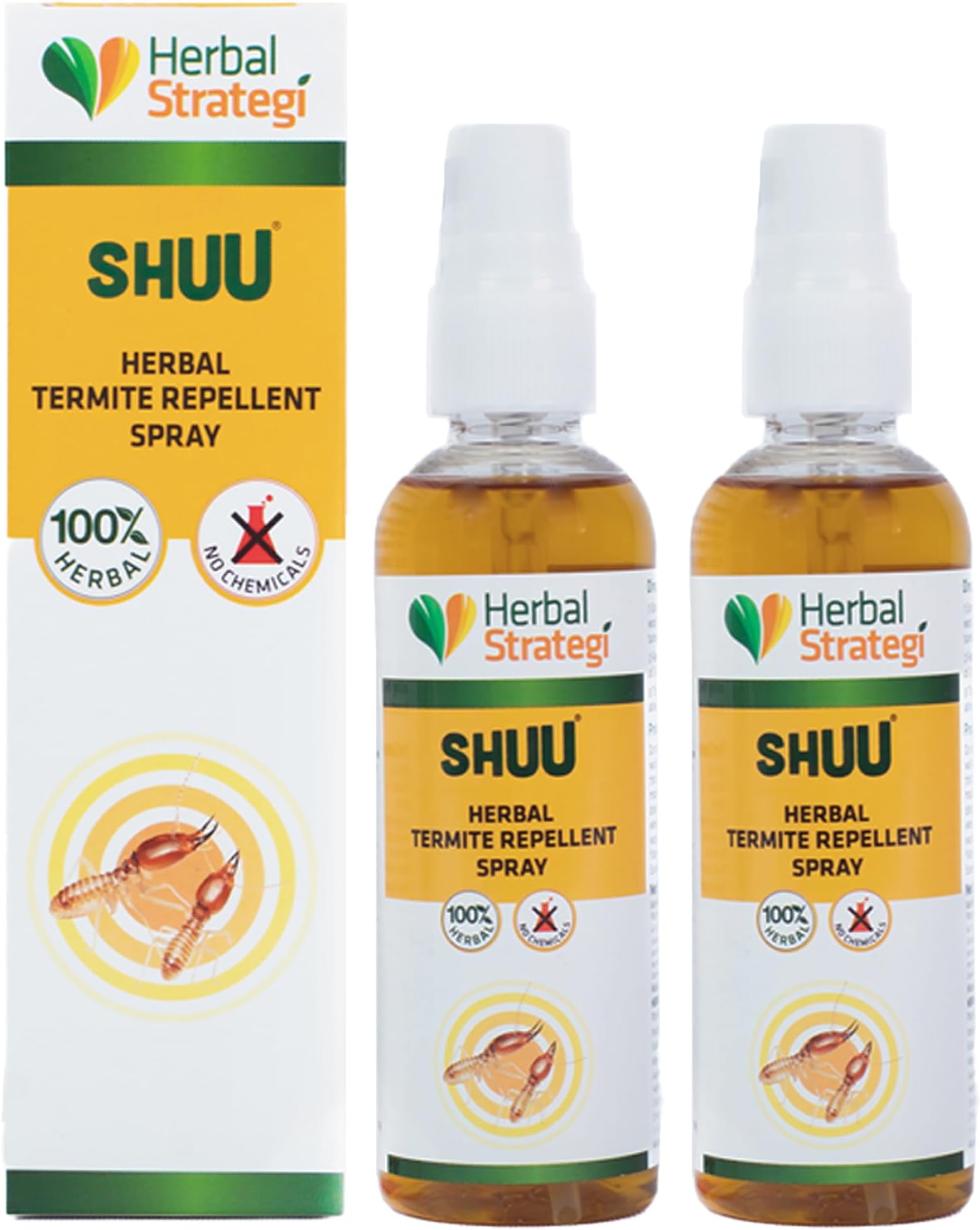 Termite Repellent Spray - Natural, Vegan & Eco-Friendly | 100% Herbal and Chemical free | Baby and Pet safe | Ayush certified | 100ml (Pack of 2)