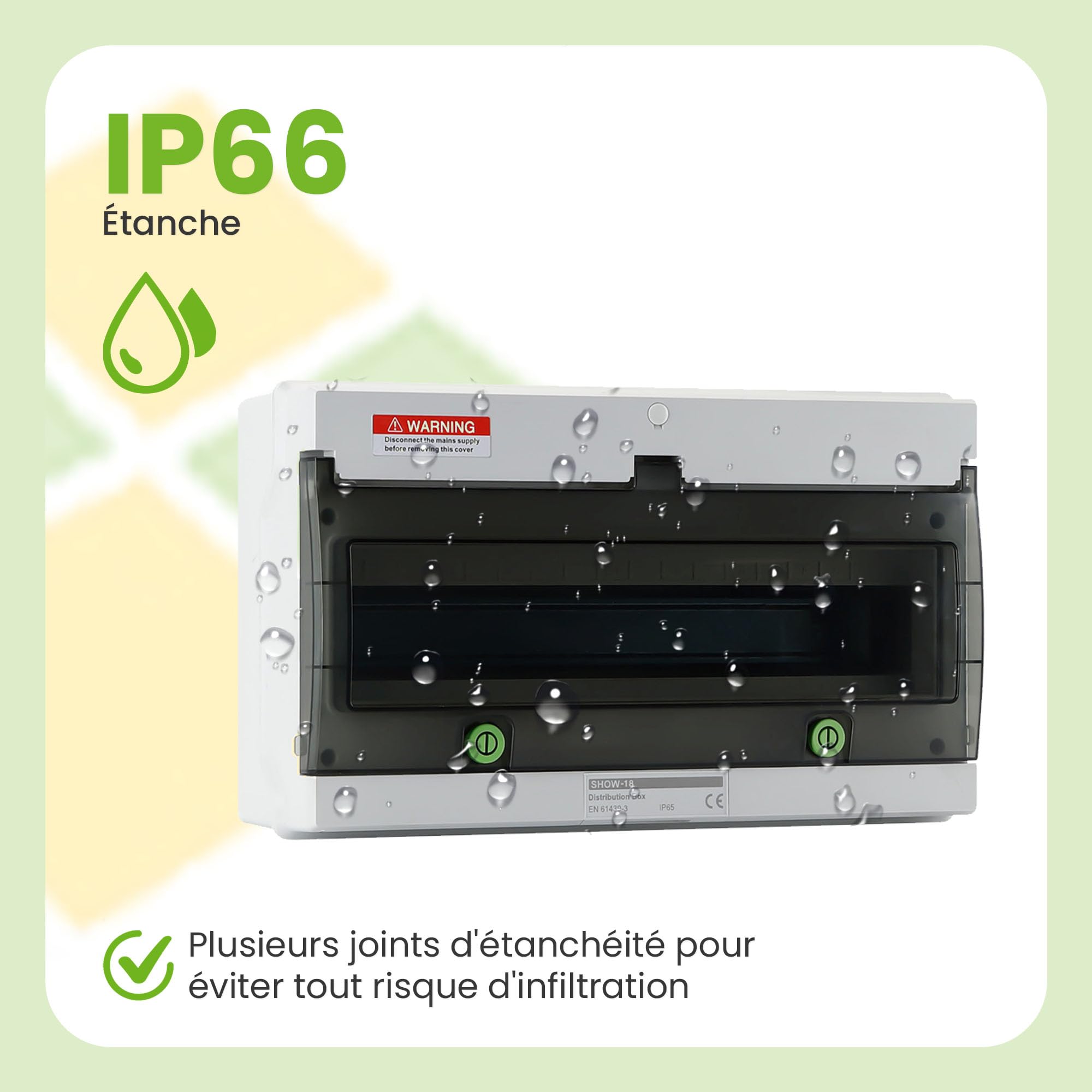 Offgridtec Coffret de distribution 18 TE avec rail DIN, IP66 étanche