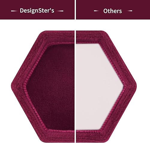 Miniatura 2 de Caja hexagonal DesignSter de terciopelo, portadora de anillos, hermoso estilo vintage de primera calidad, con tapa desmontable, con doble base