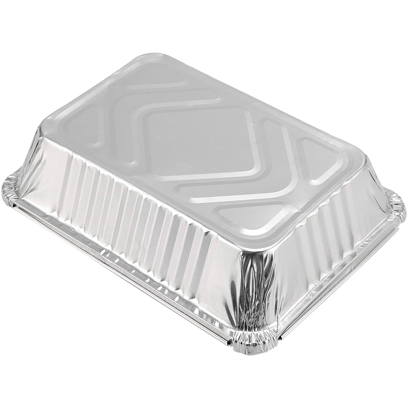 KEILEOHO - Juego de 125 sartenes desechables para comida con tapas transparentes, recipientes desechables para cocina, hornear, preparar alimentos, comida para llevar, calefacción, almacenamiento
