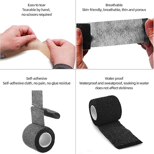 Miniatura 7 de yowings Cinta de dedo para tallar madera  12 rollos de vendaje elástico autoadhesivo no tejido, cinta sin corte, resistente a los cortes para cortar