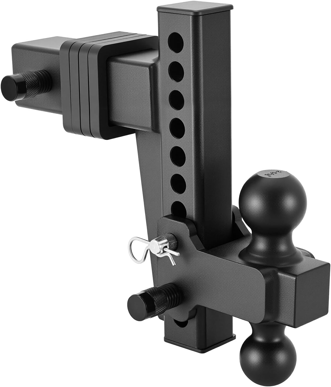 VEVOR Adjustable Trailer Hitch, Fit 2.5 Inch Receiver, Trailer Hitch Mount with 2 Inch & 2-5/16 Inch Balls, 28000 lbs GTW, 8 Inch Drop, Towing Ball Mounts for RVs, Off-Road Vehicles and Trucks, Black