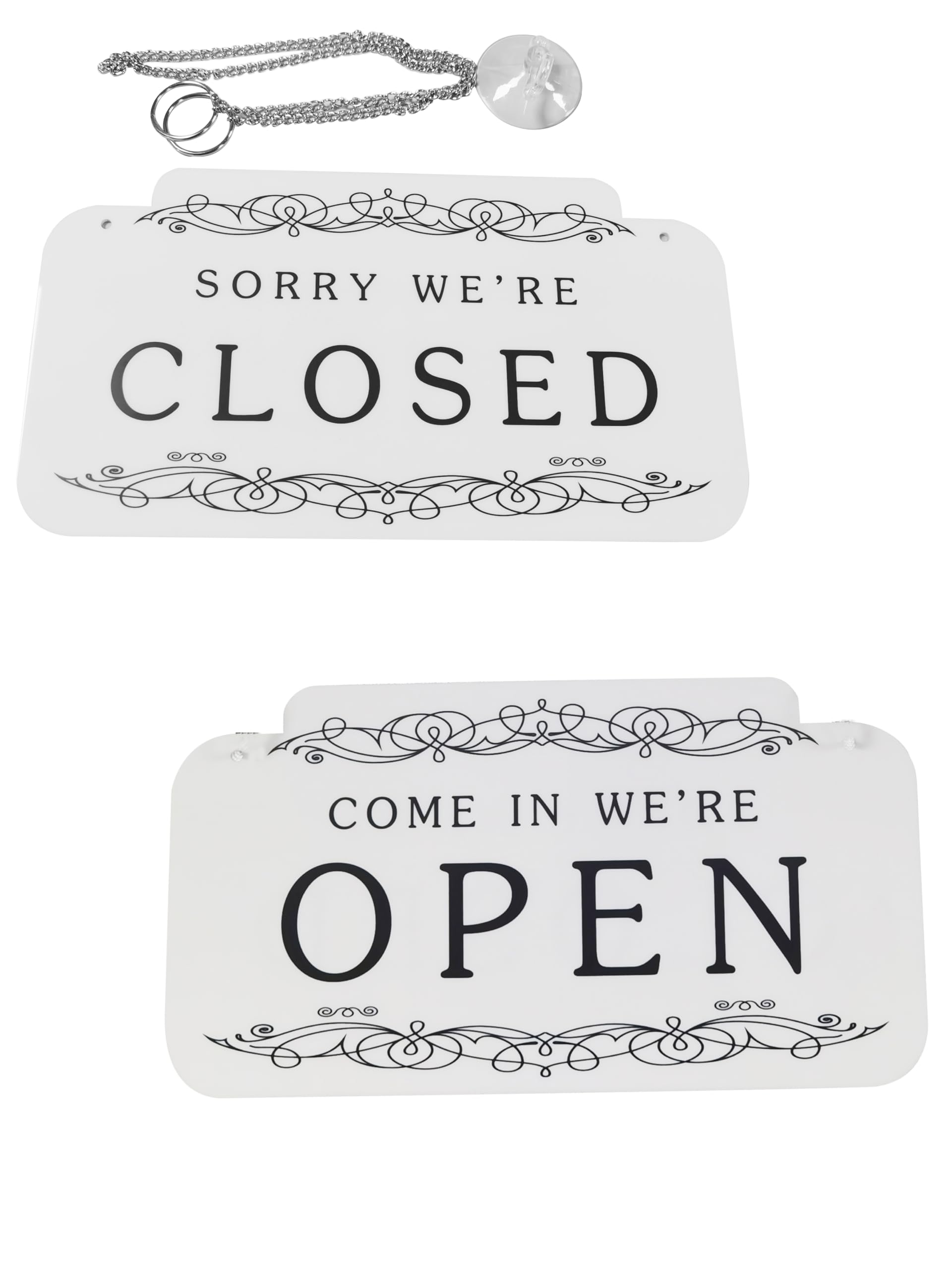 HESIN Open and Closed Business Sign, Double Sided Reversible Open and Closed Hanging Sign for Store Restaurant Club Cafe Hotel
