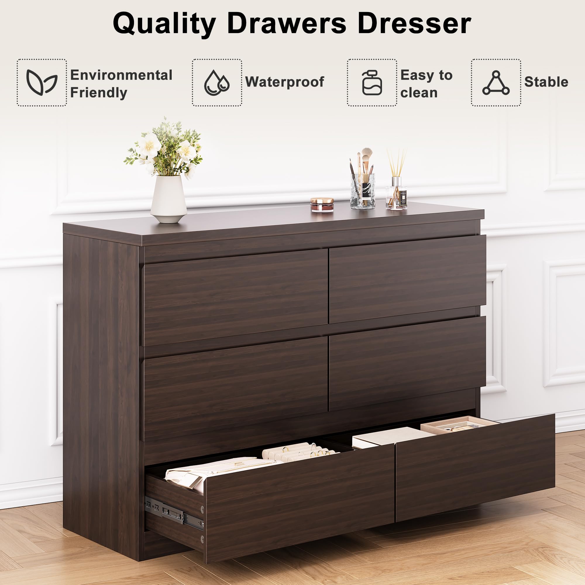 blue dress for baby girl Robyn 6-drawer Bedroom Dresser Dark Walnut – Value Home Furniture main image 0
