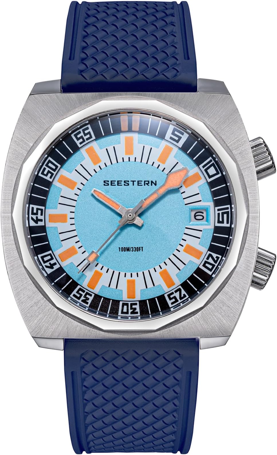 Seestern S471.02.E Internal Bezel Diving Mens Mechanical Wrist 100M Water Resistance Diver's Watch Seagull 1963