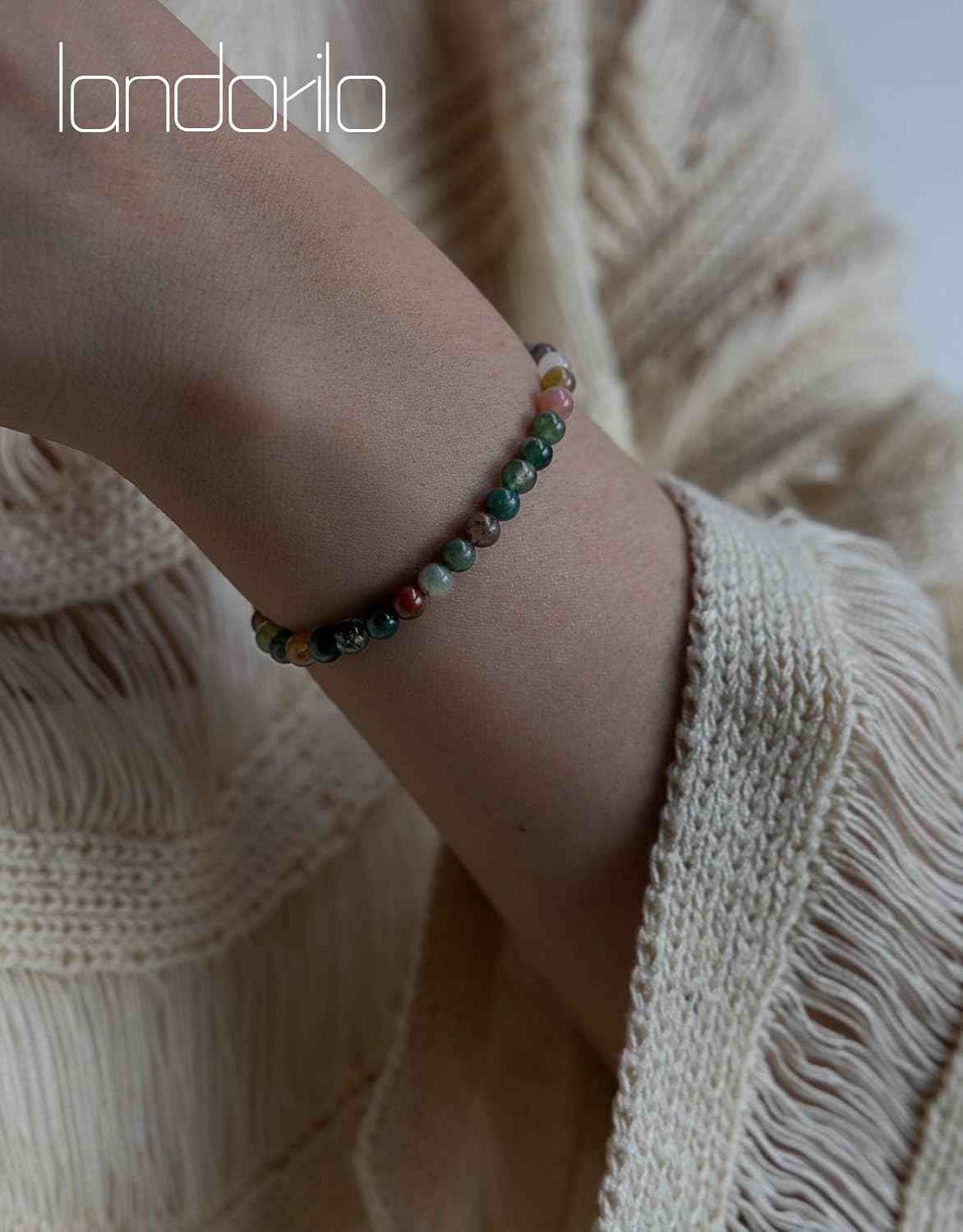Natural Stone Beaded Bracelets for Men Women, 4mm 6mm 8mm image 2