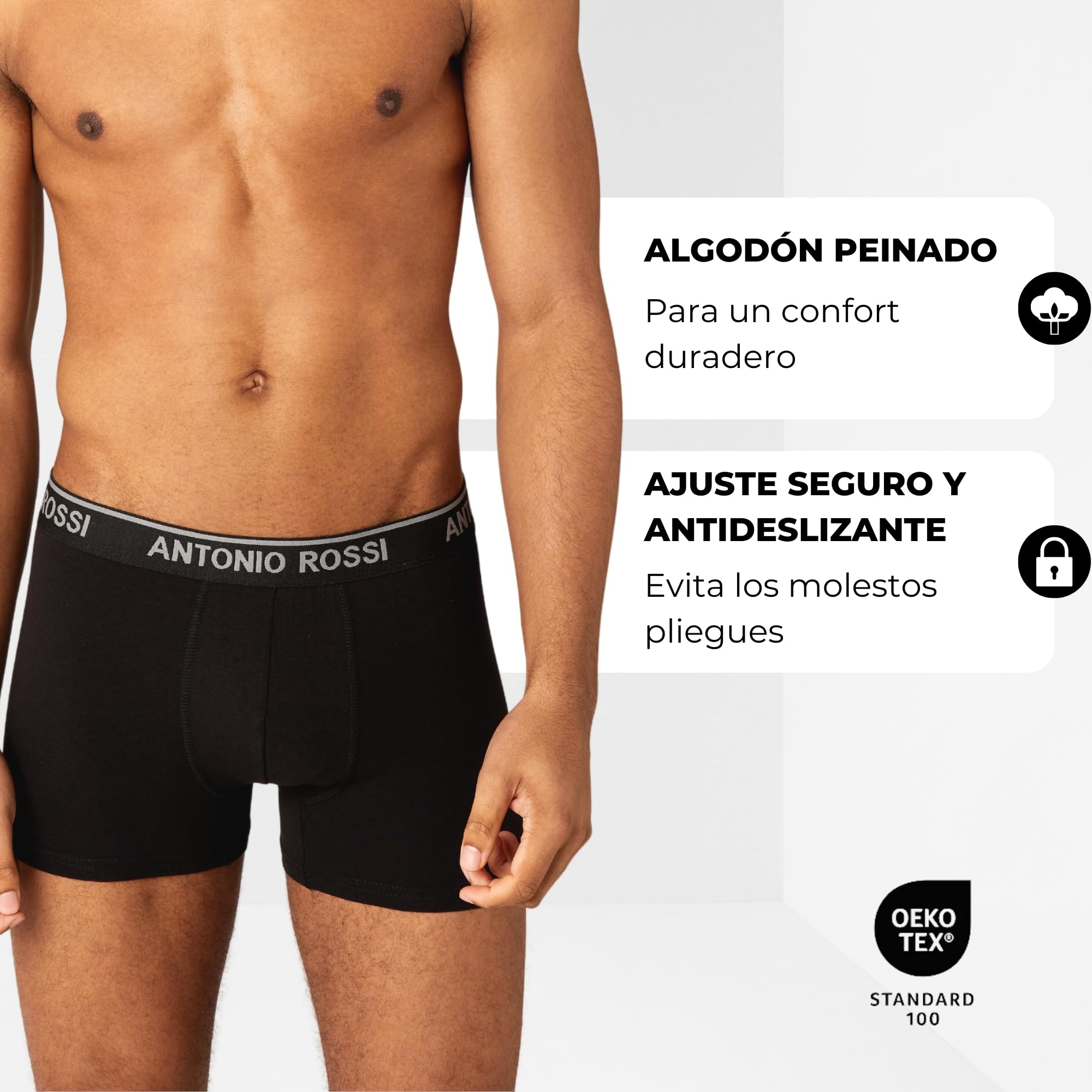 Antonio Rossi Paquete de 12 Boxers Ajustados para Hombre - Calzoncillos Tipo bóxer para Hombre con Cintura elástica