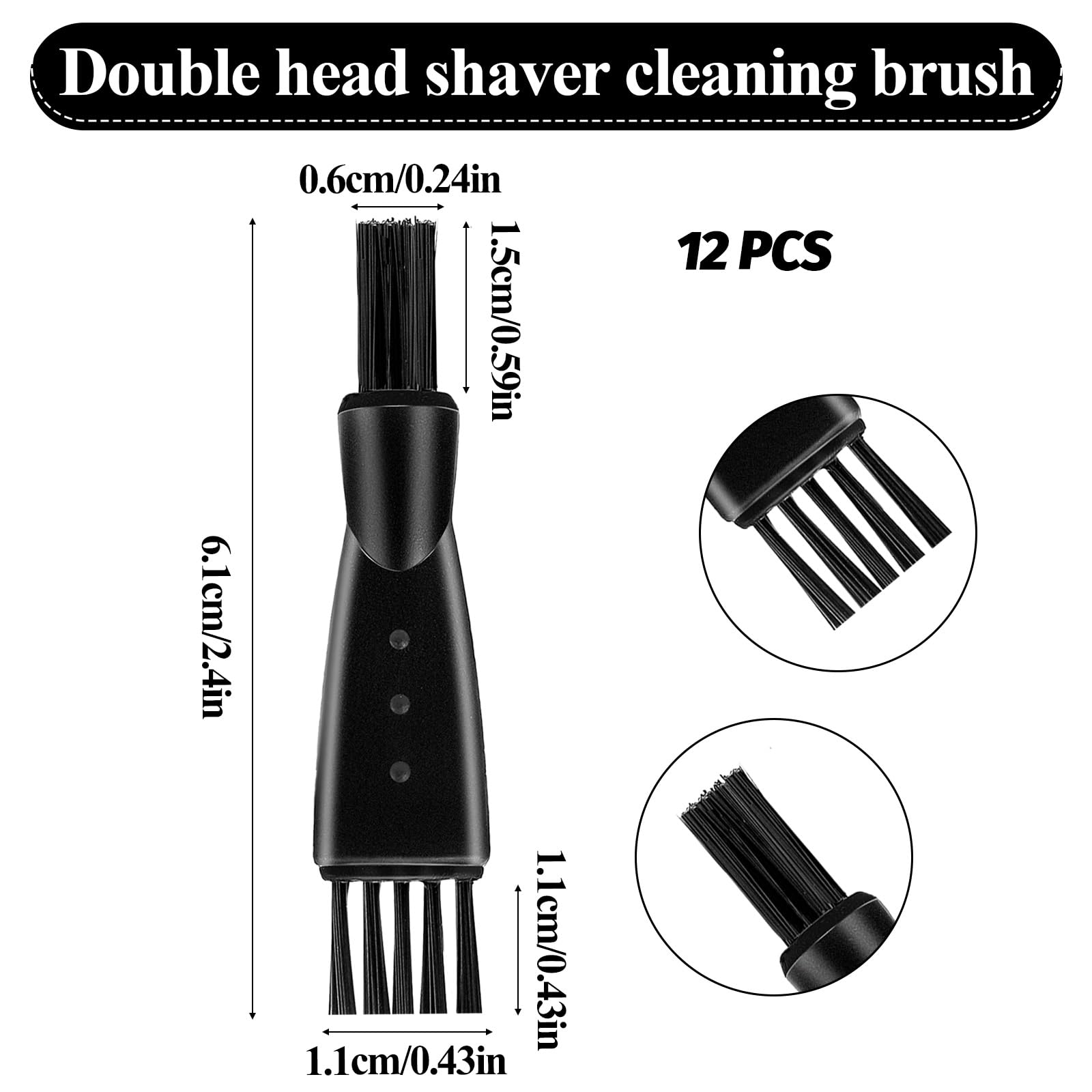 Molain 12 cepillos de afeitar, cepillo de limpieza eléctrico, cepillos de afeitar, cepillo de limpieza de doble cabeza, mini cepillo para afeitar, piezas de teclado, limpieza de recortadora de pelo