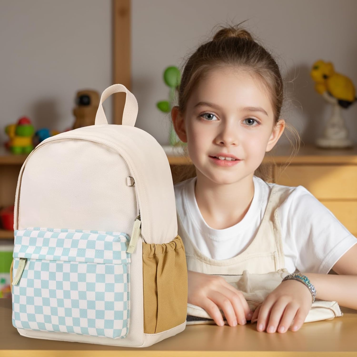 Elementary School Backpack Kids Backpacks for Boys and Girls Toddler Canvas School Bags with Chest Strap - Image 8