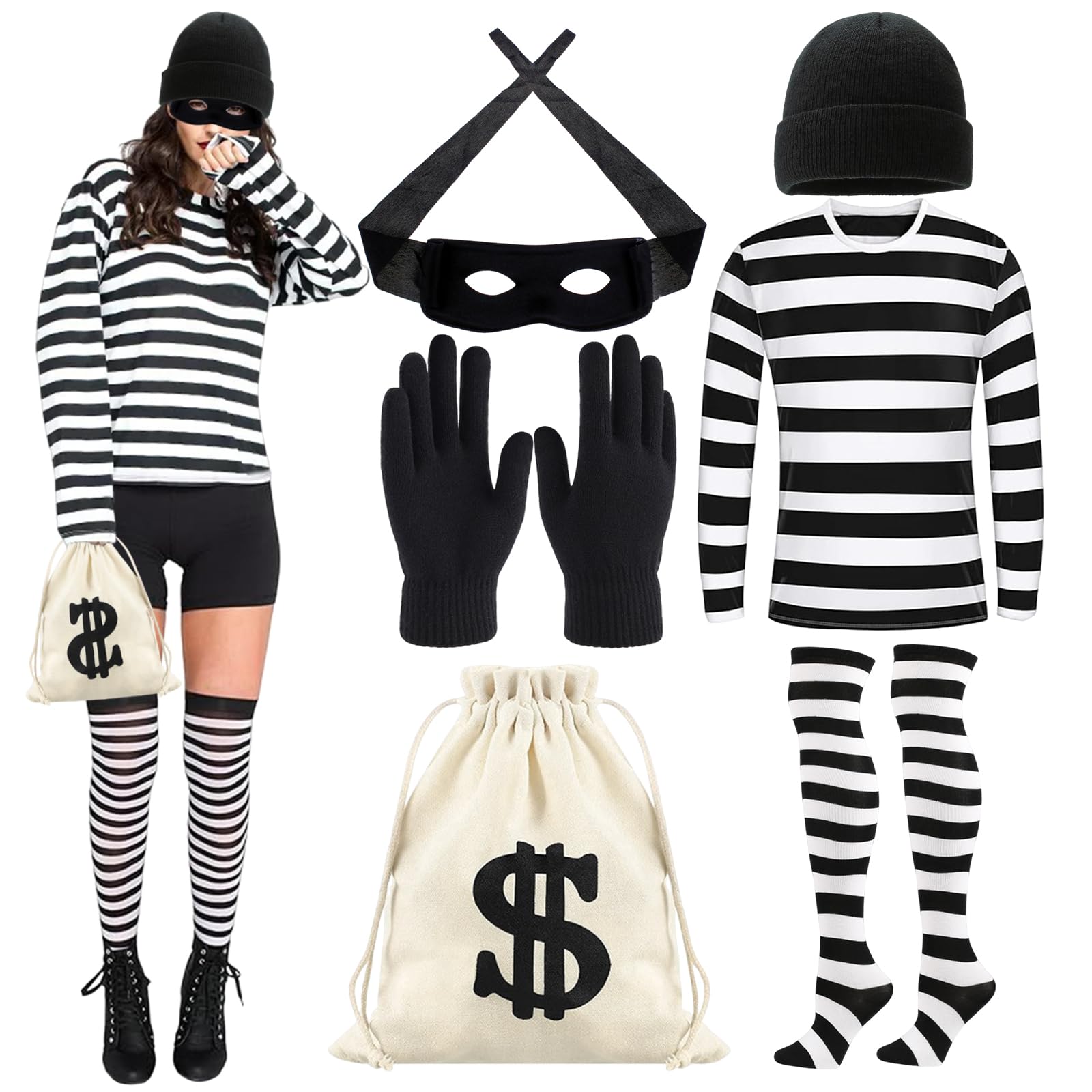 4x Geldbeutel Aus Segeltuch Mit Kordelzug – Dollarzeichen Design Für Mottoparty, Pirat, Cowboy, Halloween