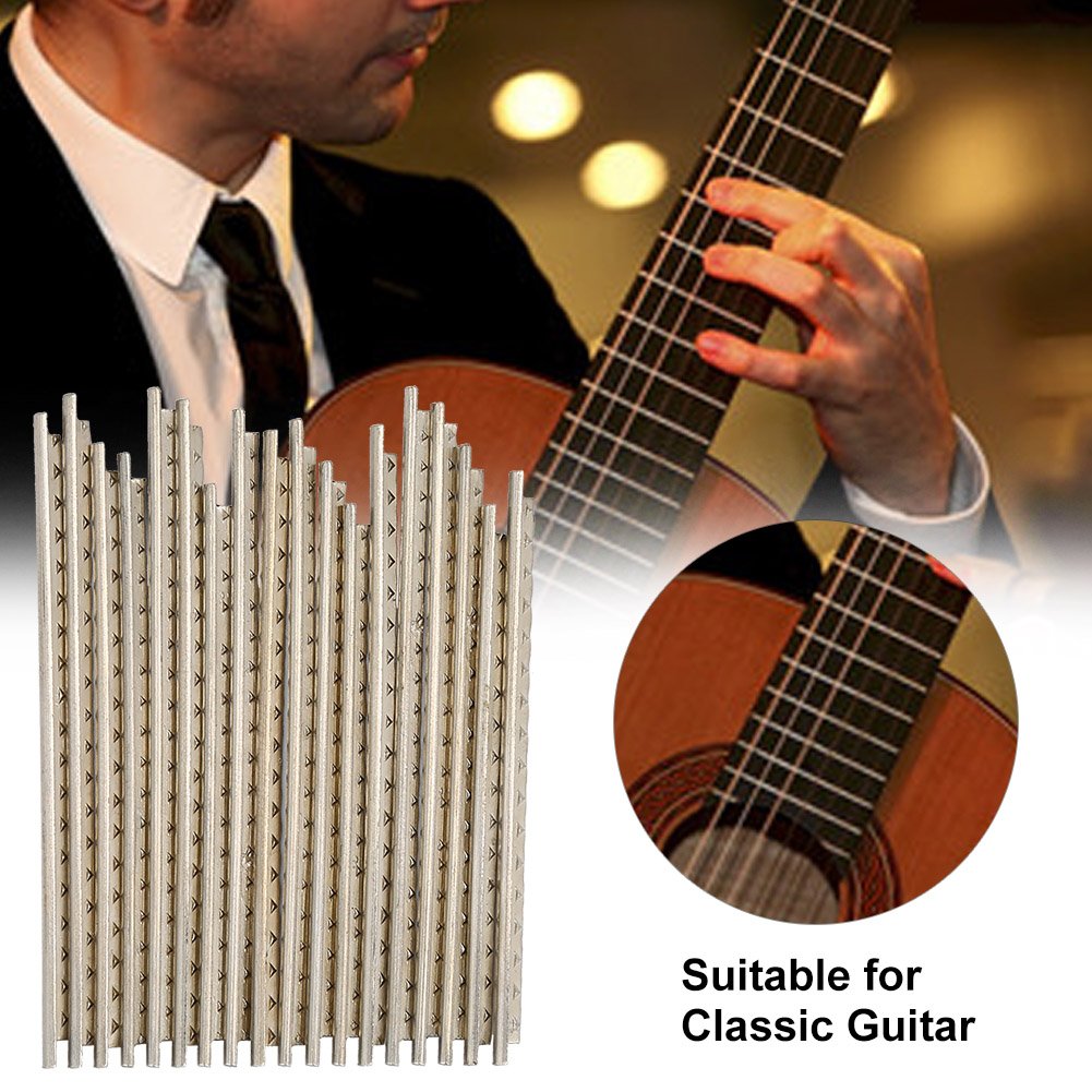 Przewody progowe do gitary 18 szt. 2,0 mm przewody progowe do gitary części zamienne do elektrycznych klasycznych gitar akustycznych banjo ukulele mandolina