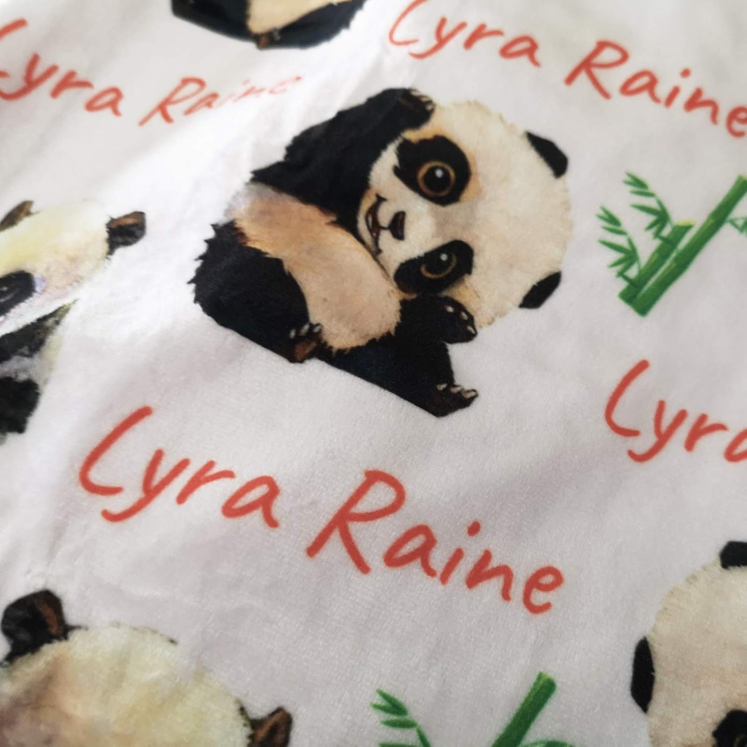 Personalized Cute Little Panda Baby Blankets with Name - Custom Soft Minky Baby Blanket for Girls and Boys - Plush Baby Blanket for Baby Shower - Lightweight, Birthday Gifts