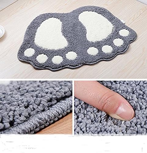 Vista 4 de MIFXIN Tapete de baño antideslizante con pies grandes, absorbente, para baño, inodoro, ducha, cocina, decoración del hogar (gris, 19 x 26 pulgadas)