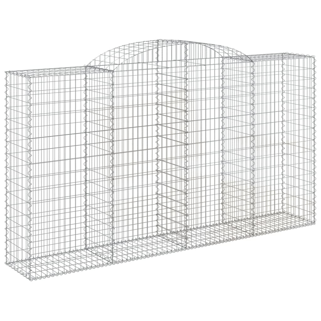 Générique Gabionenkörbe, Bögen, 6 Stück, 300 x 50 x 160/180 cm, Eisen, verzinkt | Korrosionsbeständig, 3,5 mm Durchmesser, verstärkte Haken, Gartendekoration, Noise Barrier