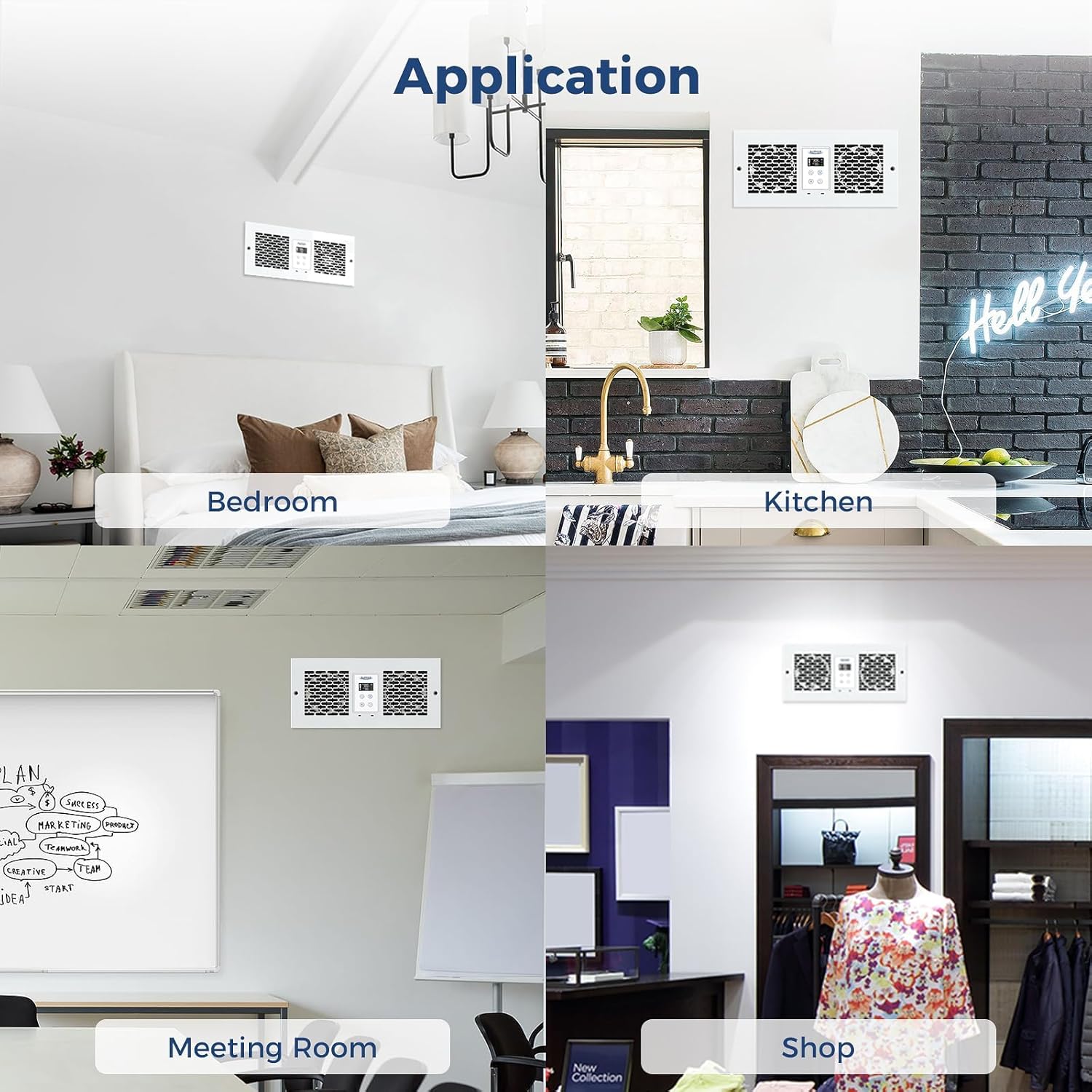 ALORAIR 300 CFM Room to Room Air Transfer Fan Vent Fan, Two-Way Reversible Through Wall Ventilation Fan, Dual Fan, Remote Control Temperature Control, Quiet Circulation for Kitchen, Bathroom, Laundry